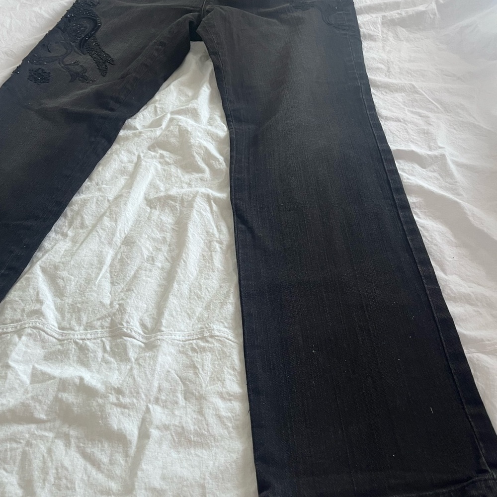 Lauren Ralph Lauren Black Embellished Straight Leg Pants